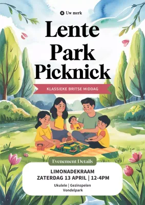 Groene vintage picknickuitnodiging