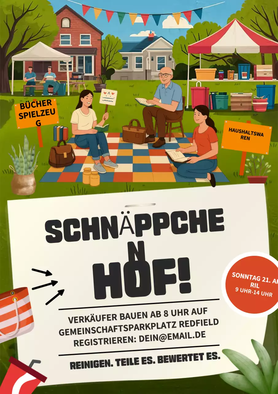 Grüne Retro-Flohmarkt-Aktion