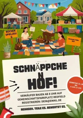 Grüne Retro-Flohmarkt-Aktion