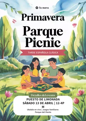 Invitación de picnic vintage verde