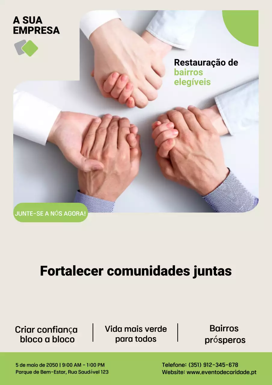 Cartaz de anúncio do evento comunitário moderno bege