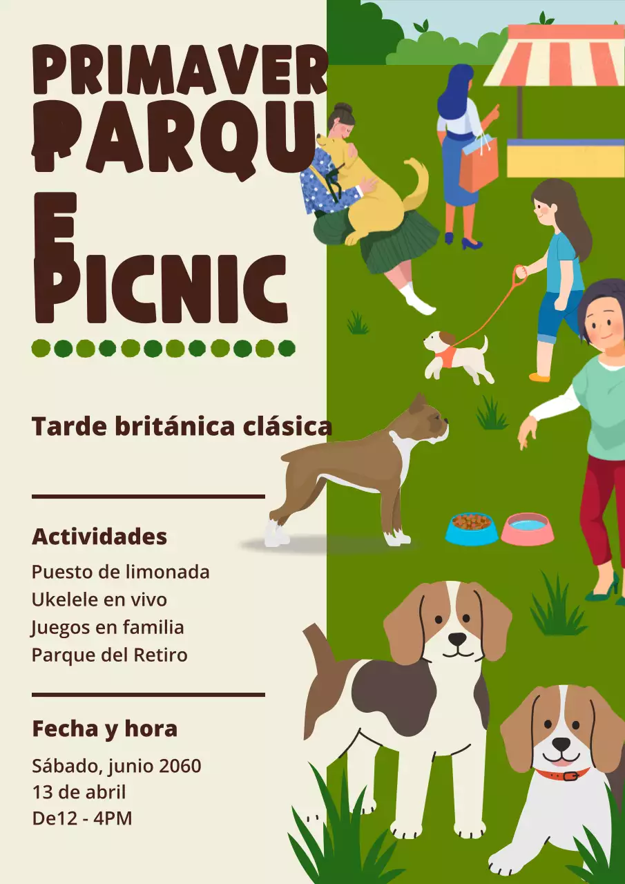 Evento de picnic retro verde