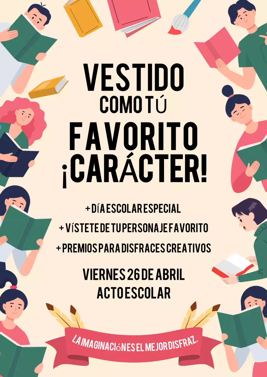 Anuncio del evento escolar lúdico beige