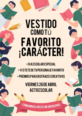 Anuncio del evento escolar lúdico beige