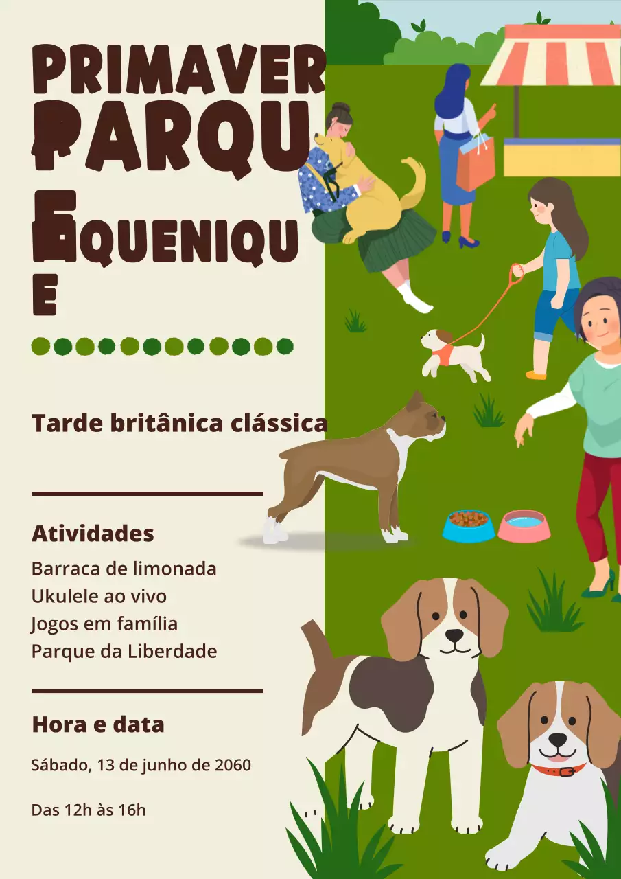 Evento de piquenique retrô verde