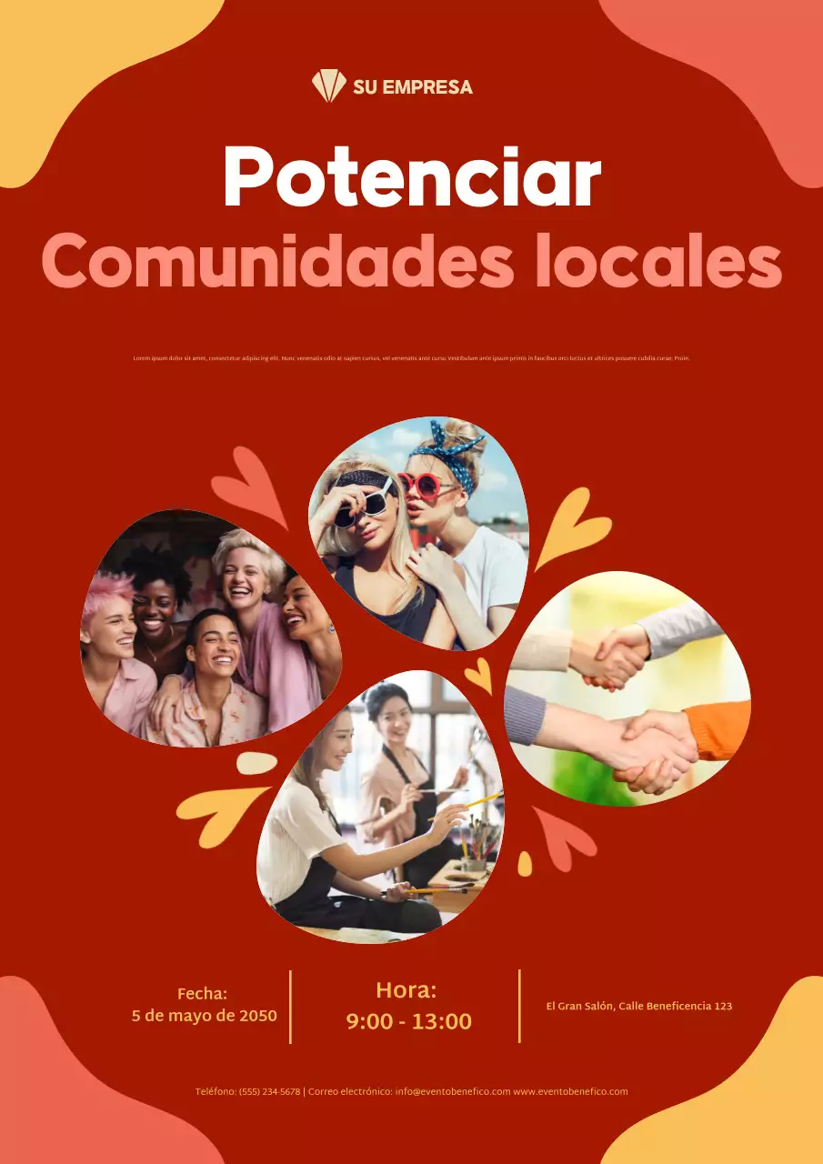 Cartel promocional de eventos comunitarios modernos de Orange