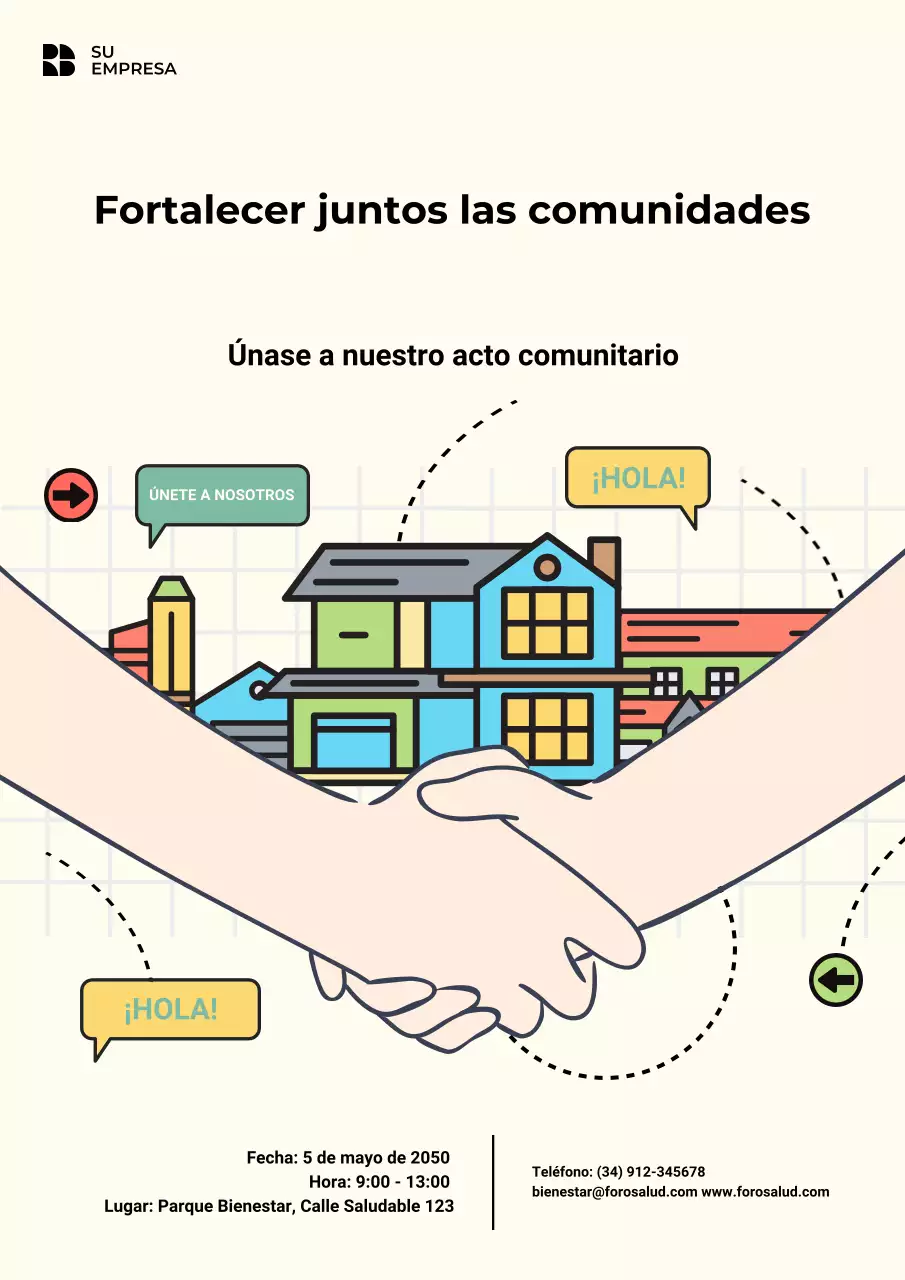 Cartel de anuncio de evento comunitario moderno en beige