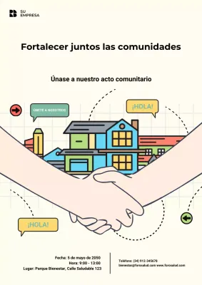 Cartel de anuncio de evento comunitario moderno en beige