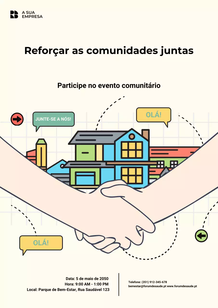 Cartaz de anúncio do evento comunitário moderno bege