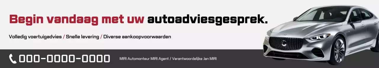 grijze moderne auto-advertentie
