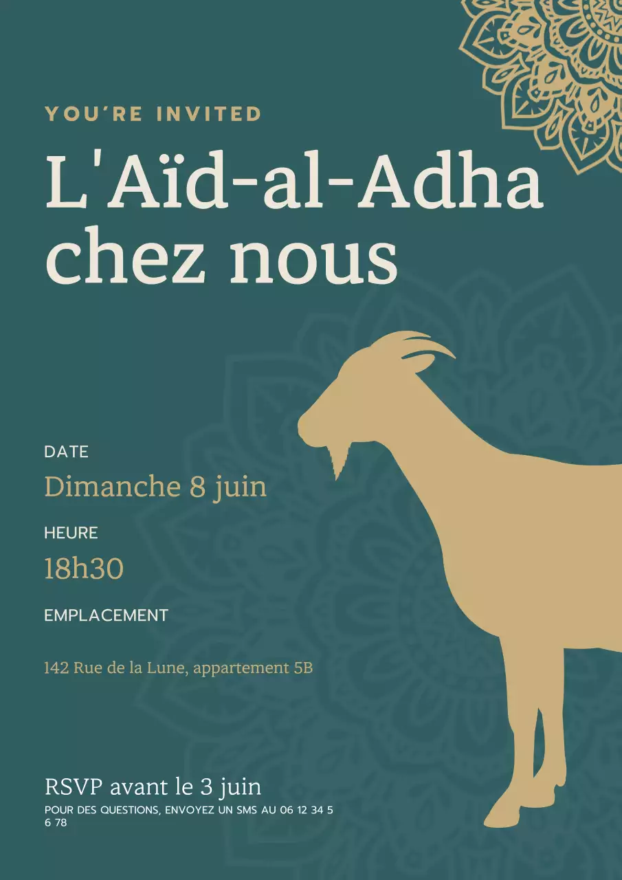 Affiche d'invitation traditionnelle aux fêtes de fin d'année, couleur sarcelle