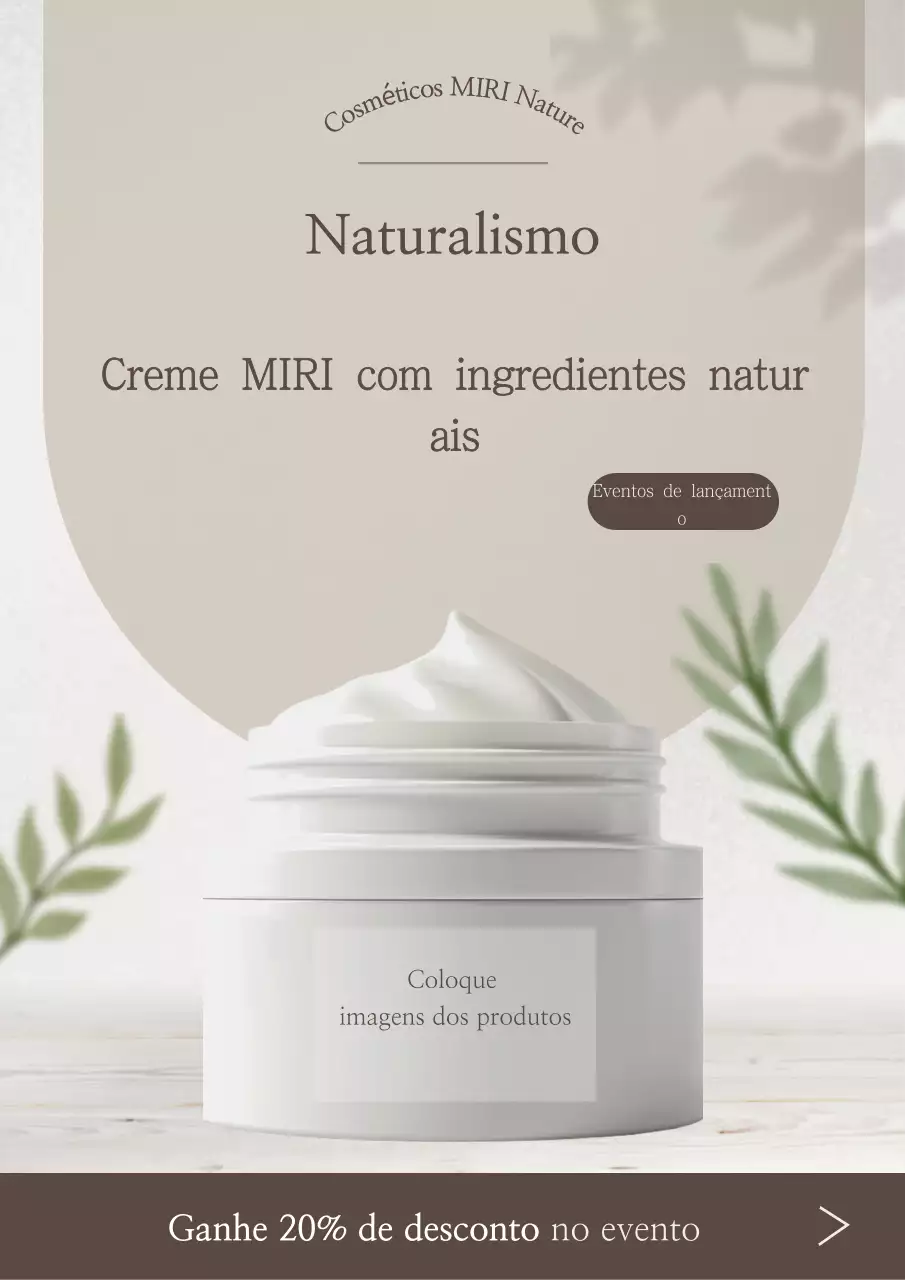 Evento de cosméticos simples bege
