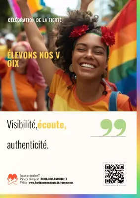 Affiche arc-en-ciel audacieuse célébrant le mois de la fierté