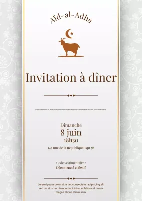 Affiche web d'invitation à l'Aïd el-Adha