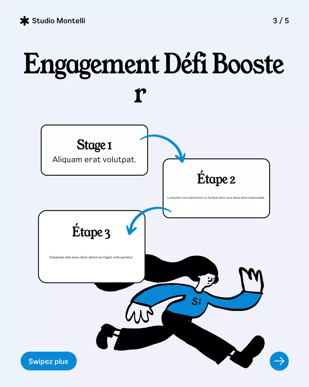 Publication Instagram du guide du public moderne bleu