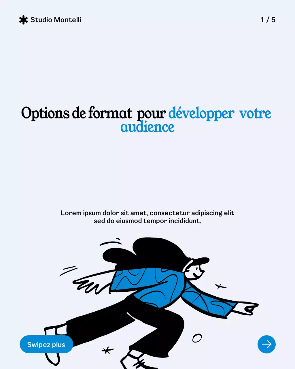 Publication Instagram du guide du public moderne bleu