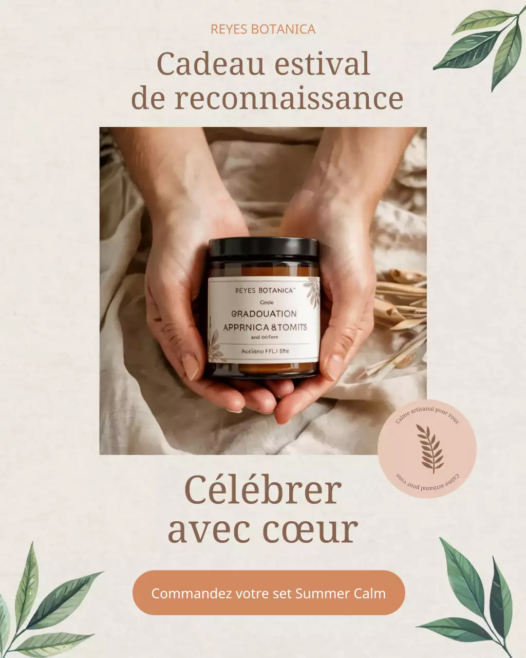 Promotion cosmétique d'été beige Botanical Gift