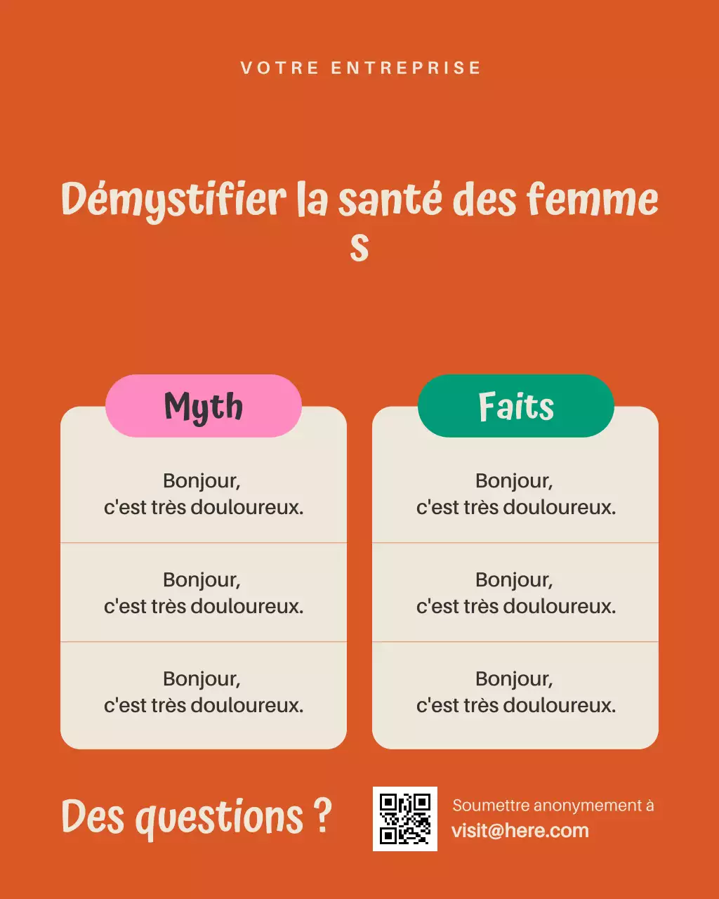 Publication Instagram du guide santé orange et audacieux