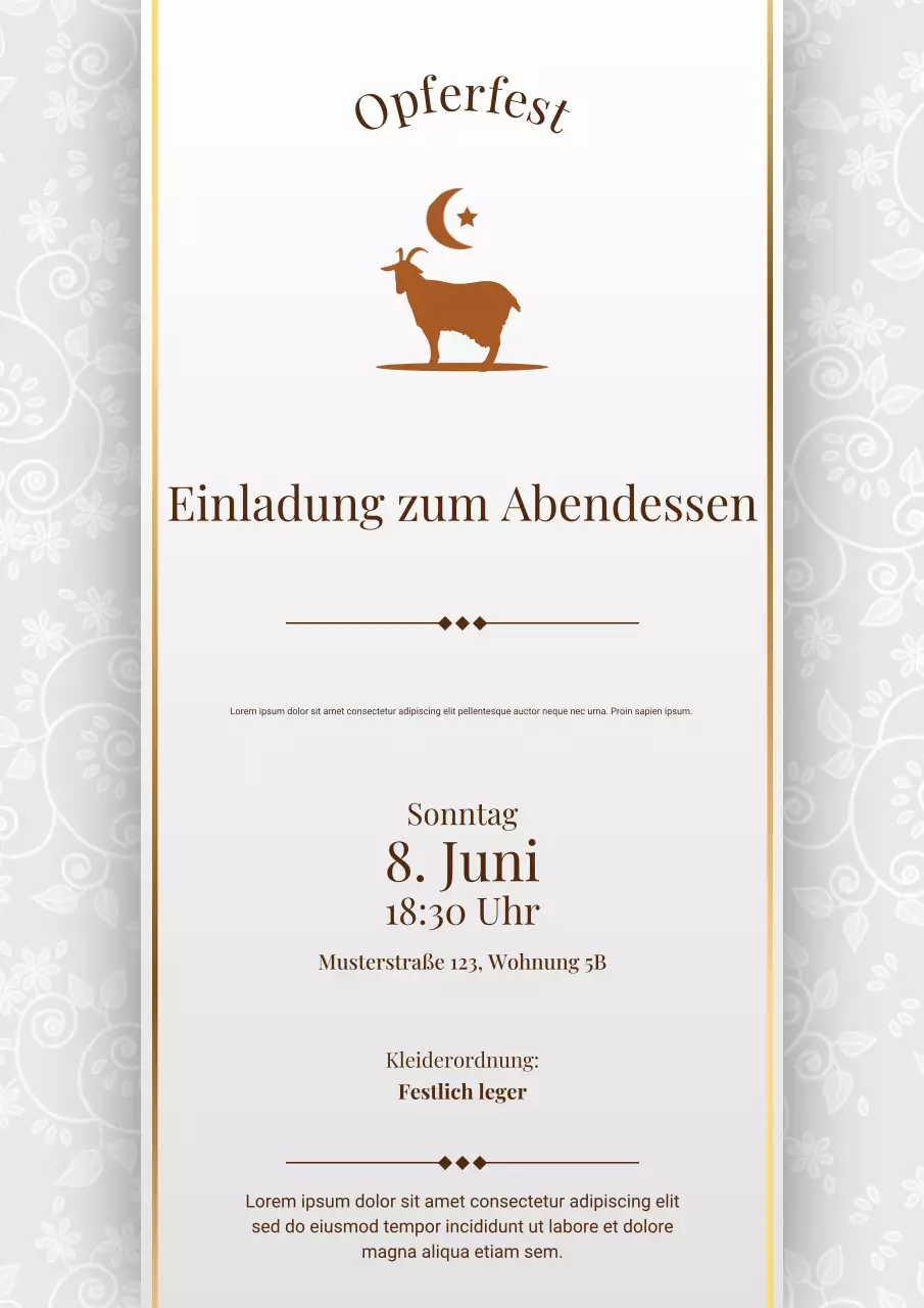 Eid Al Adha Einladungs-Webposter