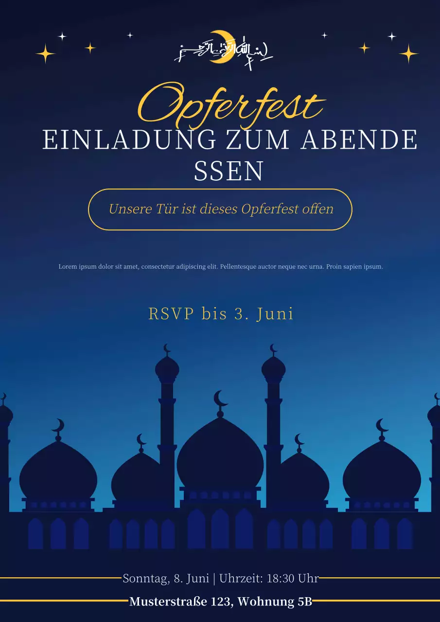 EID-AL-ADHA-Einladung RSVP Poster