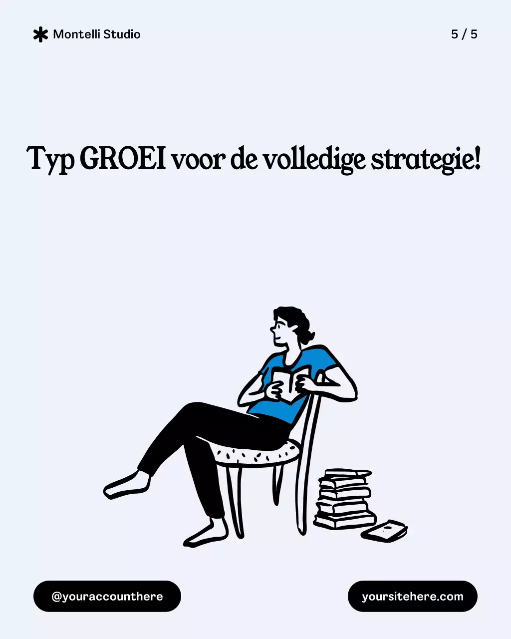 Blauwe moderne publieksgids Instagram-post