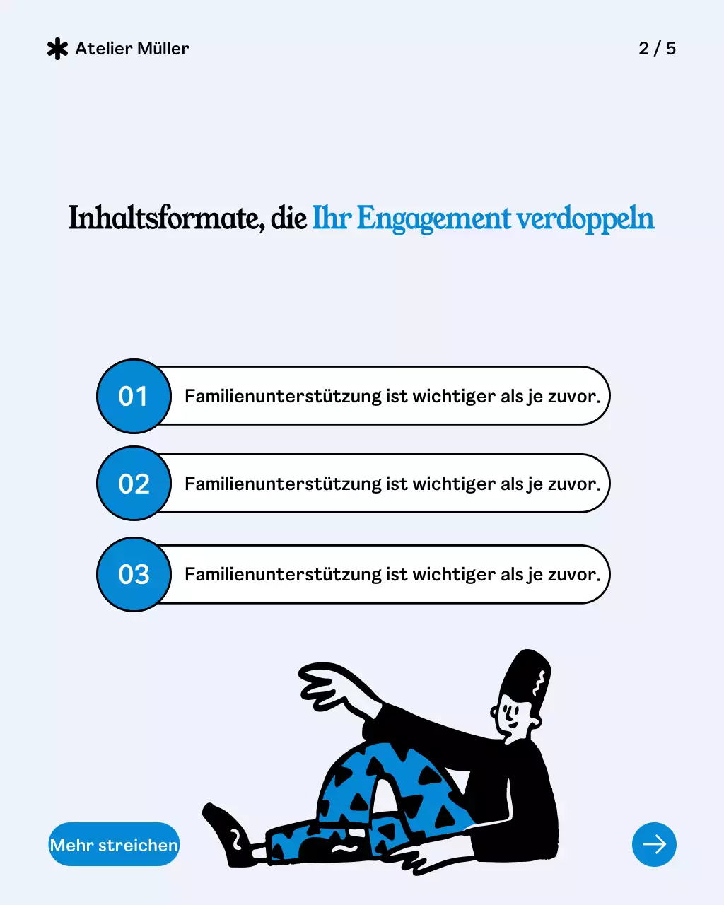 Blue Modern Audience Guide Instagram-Beitrag
