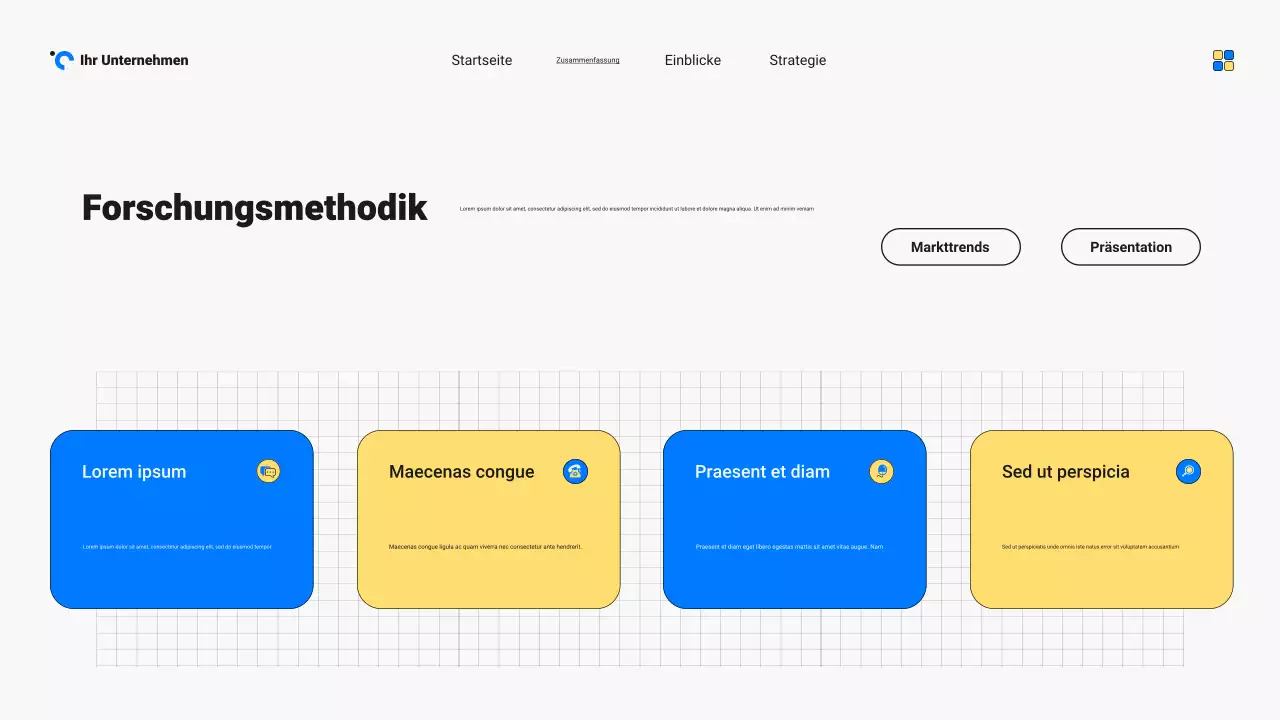 Blau und Gelb - Präsentation des modernen Markttrendberichts