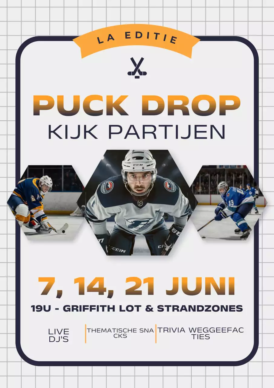 Promotieposter voor moderne hockeyevenementen