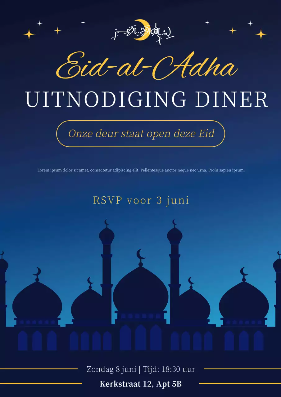 EID-AL-ADHA Uitnodiging RSVP Poster