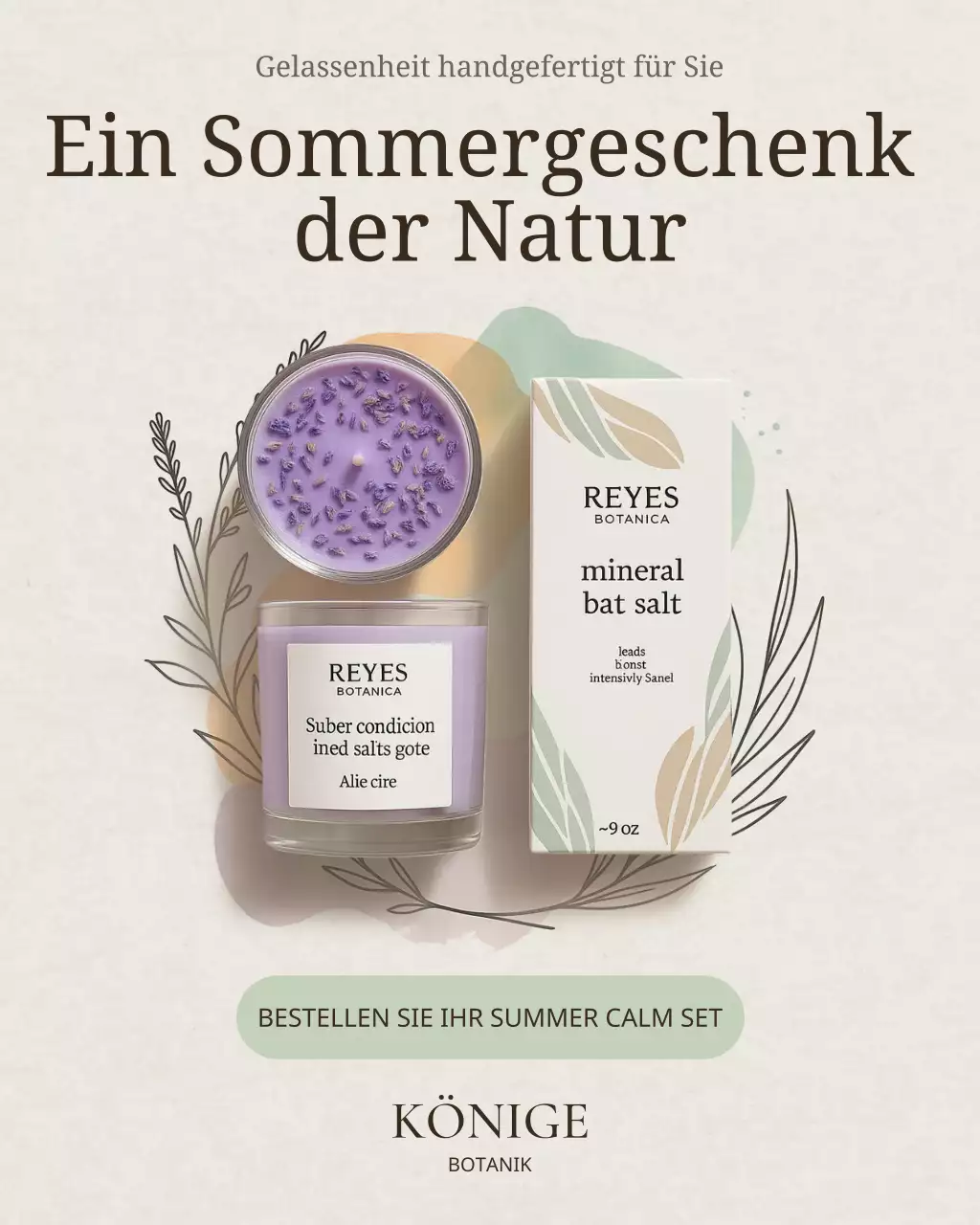 Beige Botanical Wellness Kosmetik-Aktion