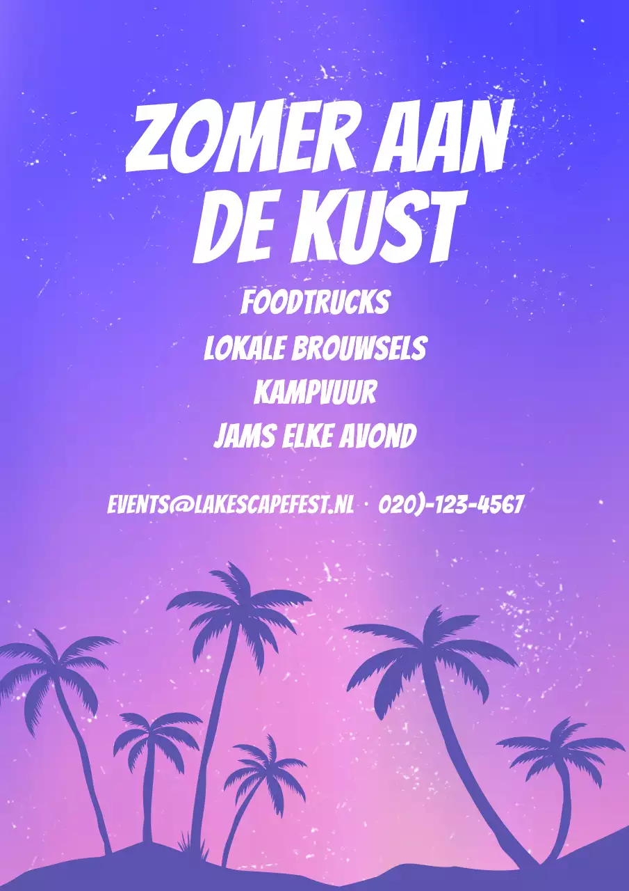 Paarse Retro Zomer Evenement Promotie Poster