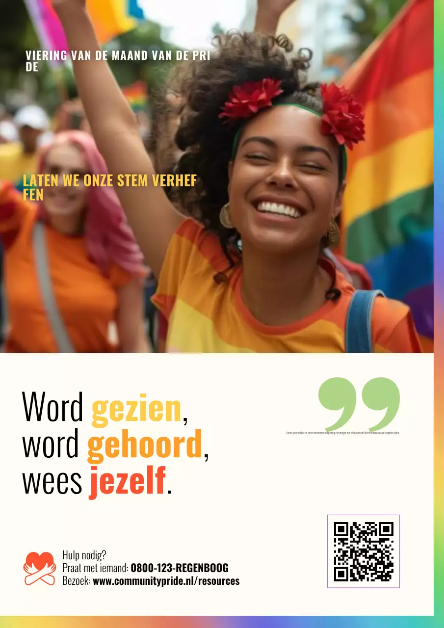 Regenboog Bold Viert Pride Maand Poster