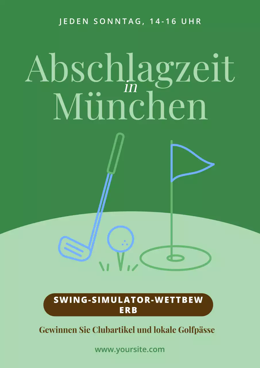 Ankündigung eines grünen Minimal-Golf-Events