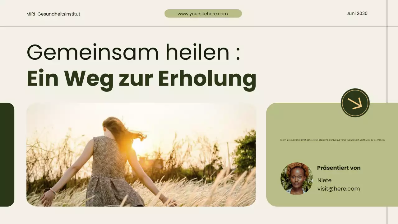 Präsentation zur Förderung moderner grüner Gesundheit und Genesung