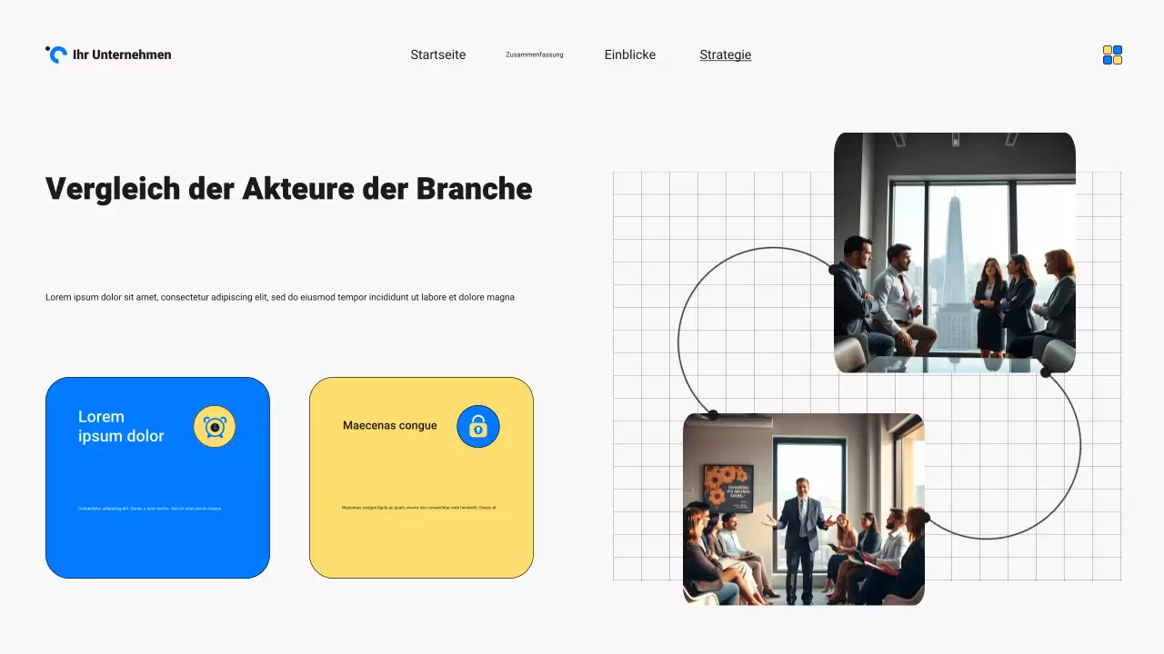 Blau und Gelb - Präsentation des modernen Markttrendberichts