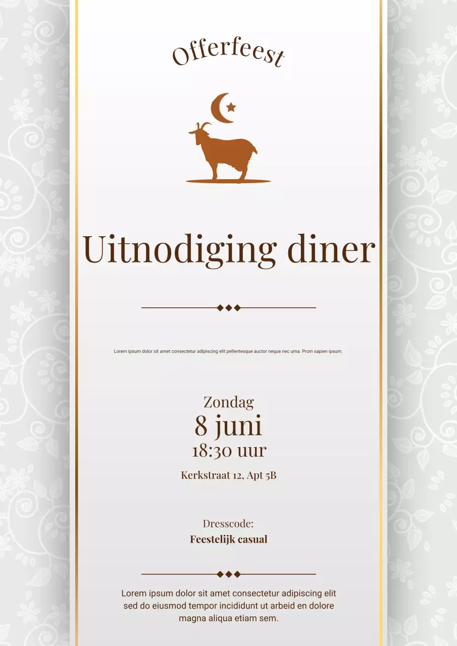 Eid Al Adha Uitnodiging Webposter