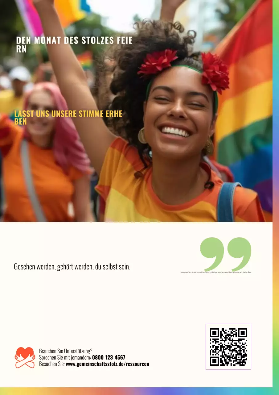 Regenbogen-Fettdruck feiert den Pride-Monat Poster