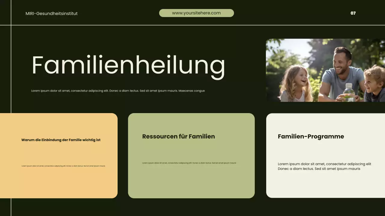 Präsentation zur Förderung moderner grüner Gesundheit und Genesung