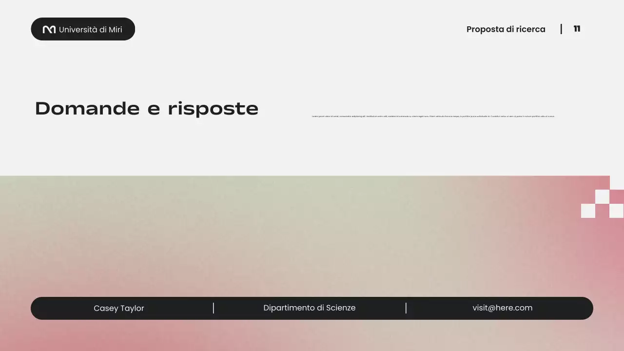 Presentazione di una proposta di ricerca moderna con sfumatura rosa semplice