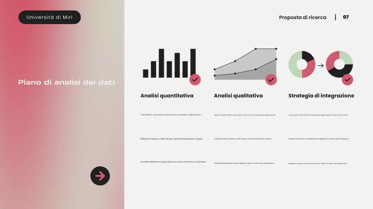 Presentazione di una proposta di ricerca moderna con sfumatura rosa semplice