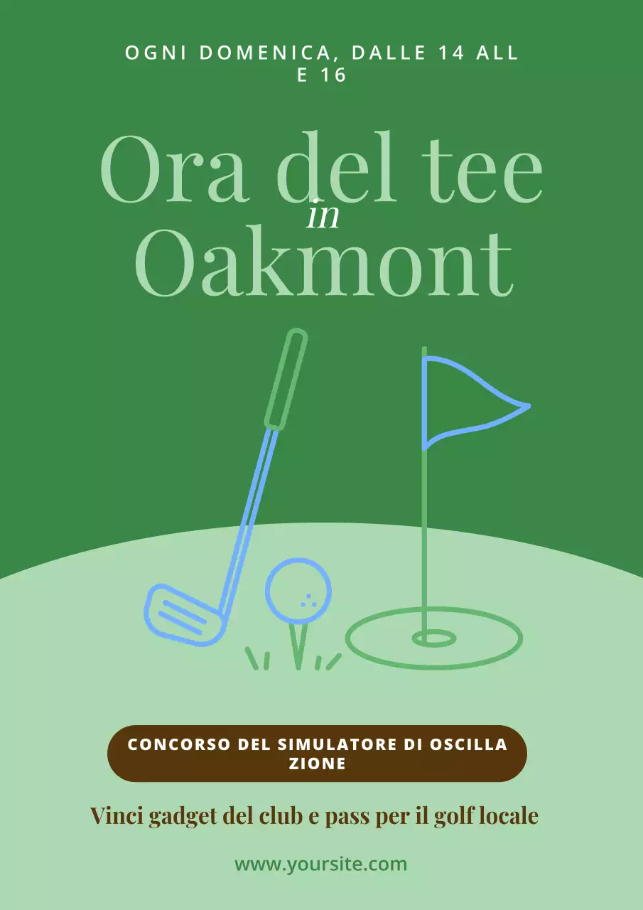 annuncio dell'evento green minimal golf