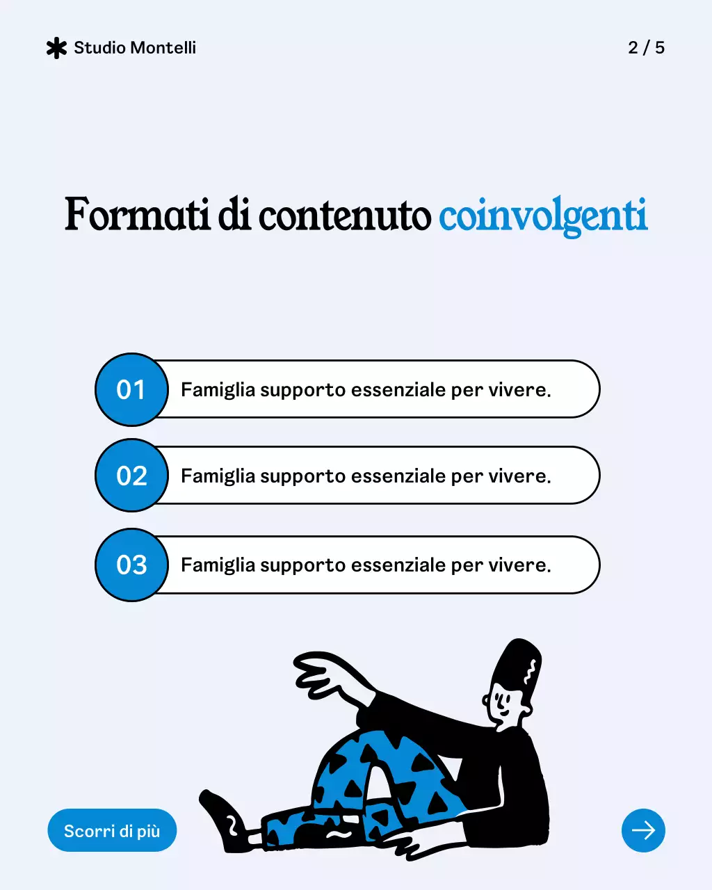 Guida al pubblico moderno blu - Post di Instagram