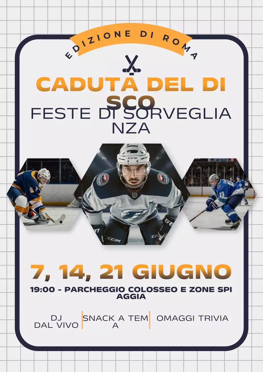 Manifesto promozionale dell'evento di hockey moderno