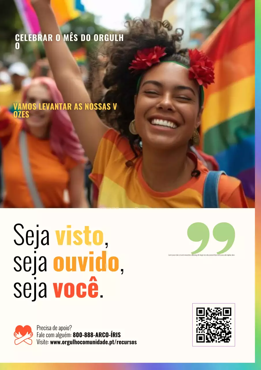 Cartaz Rainbow Bold Celebrando o Mês do Orgulho