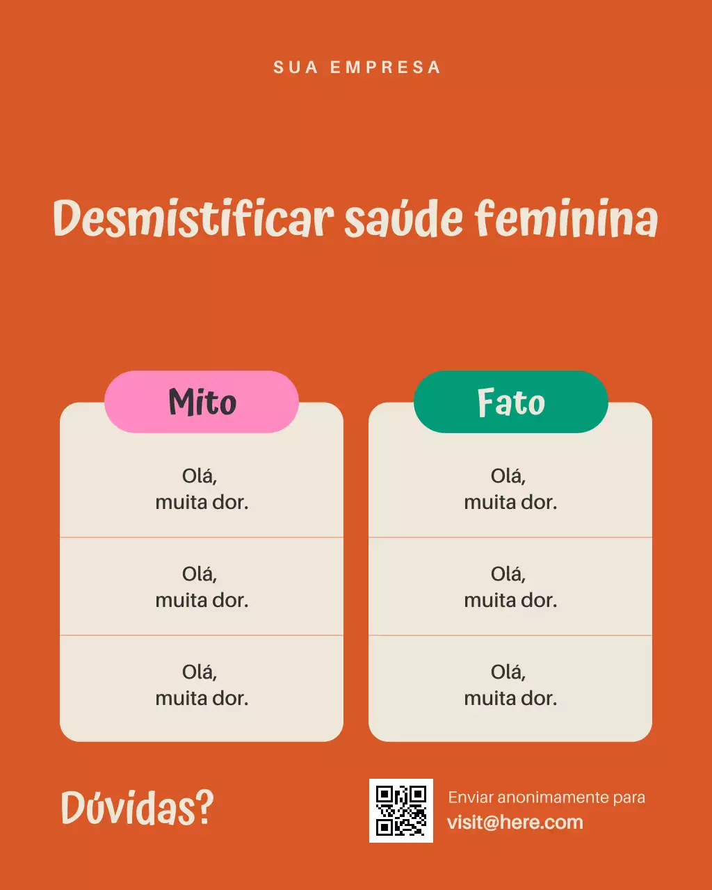 Postagem do Instagram do Guia de Saúde Orange Bold