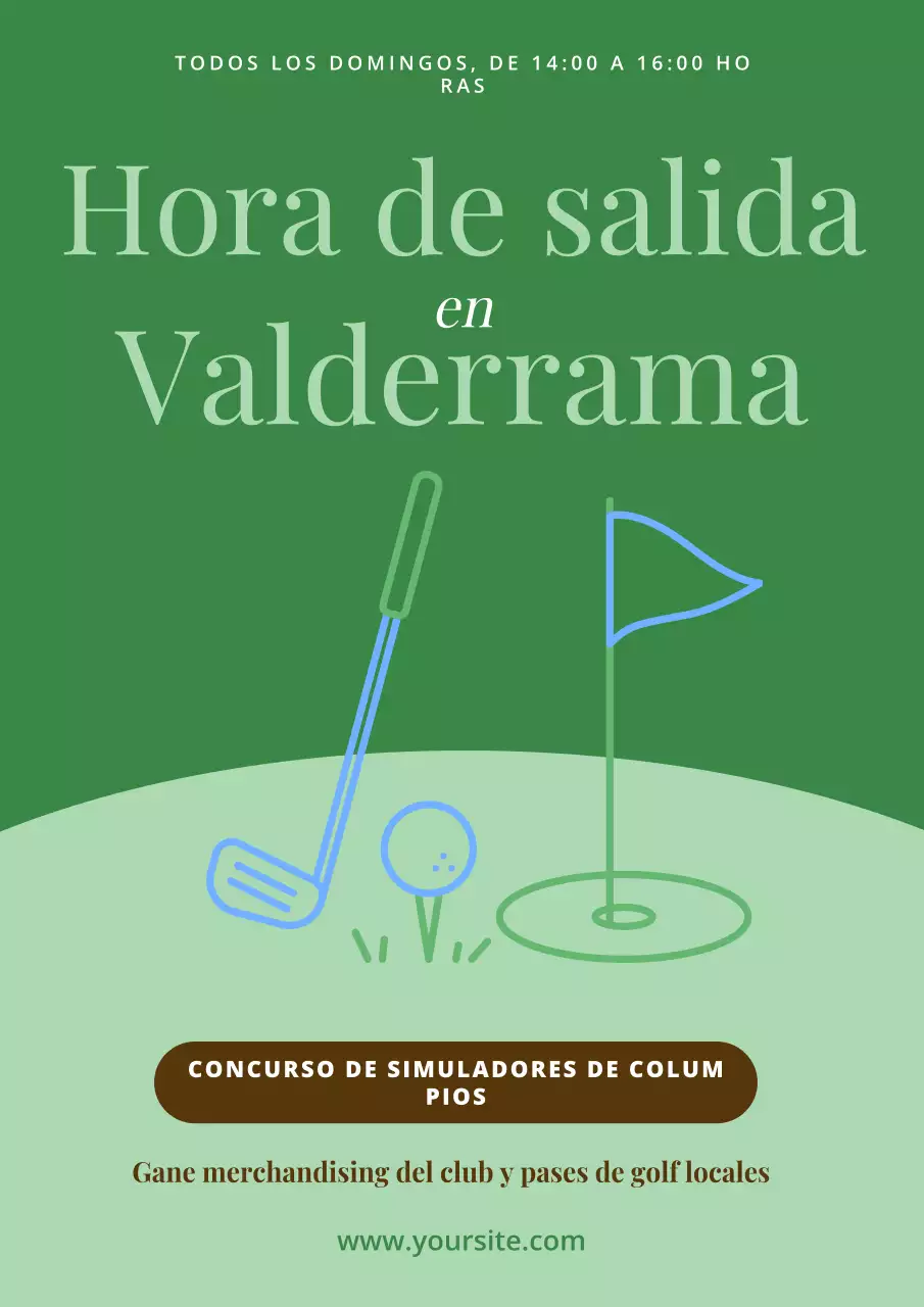 Anuncio de evento de golf minimalista verde