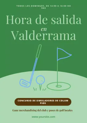 Anuncio de evento de golf minimalista verde