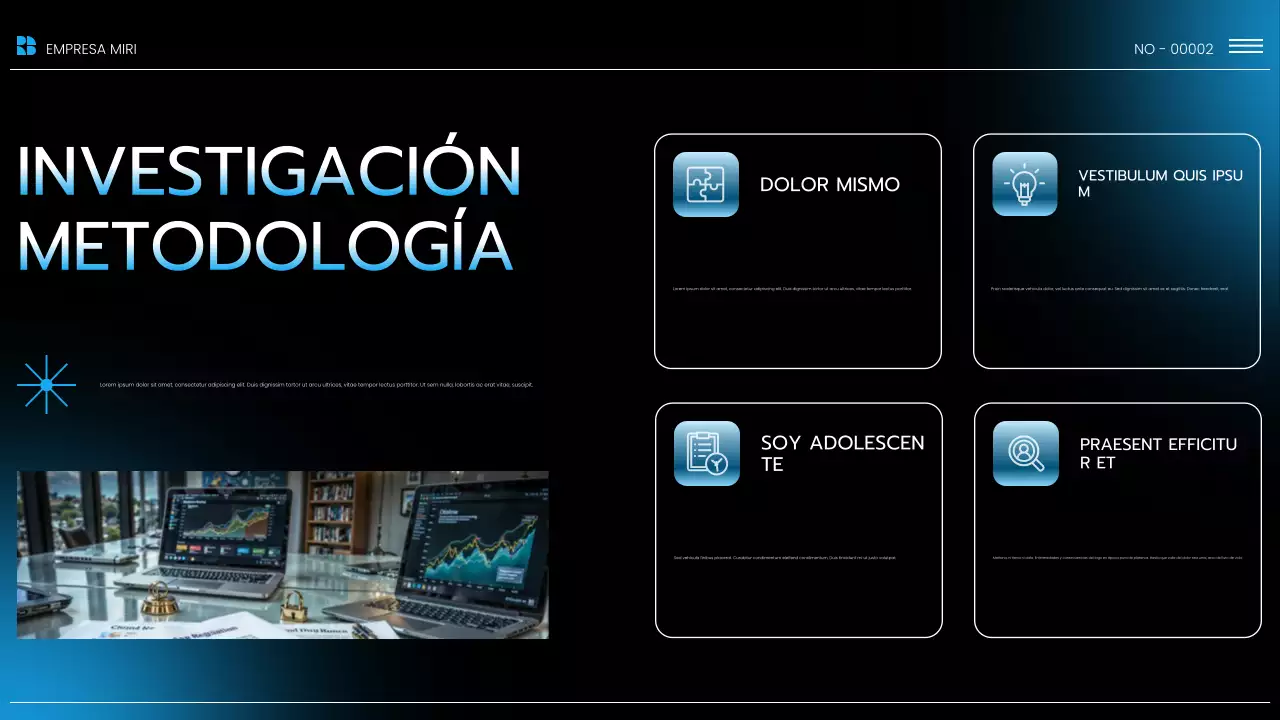 Presentación del informe de tendencias del mercado moderno azul