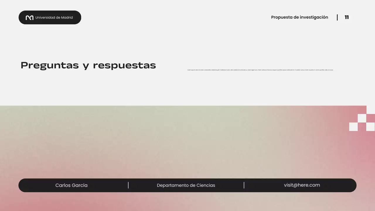 Presentación de propuesta de investigación moderna con degradado rosa simple
