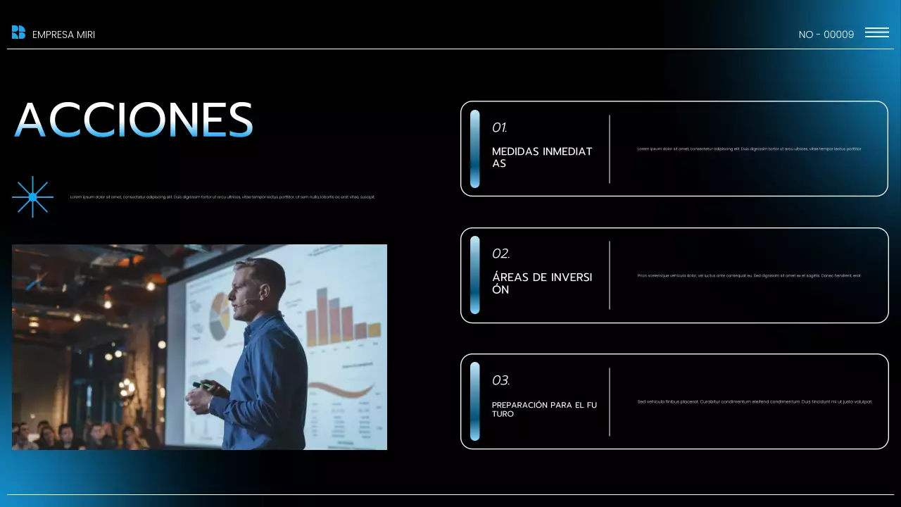 Presentación del informe de tendencias del mercado moderno azul